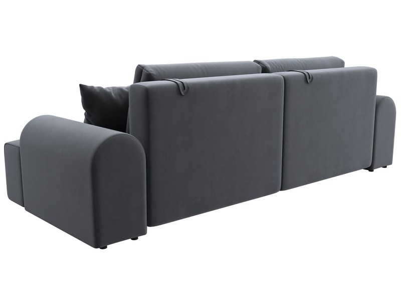 Диван прямой Лига-080, Велюр, SEVEN 17 серый