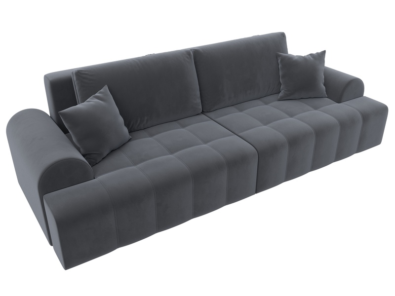 Диван прямой Лига-080, Велюр, SEVEN 17 серый