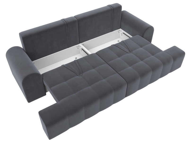 Диван прямой Лига-080, Велюр, SEVEN 17 серый