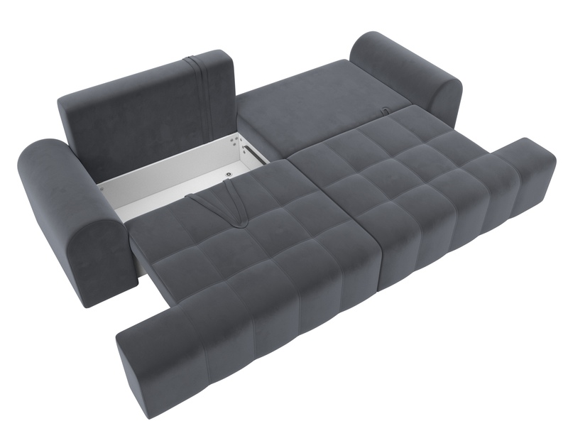 Диван прямой Лига-080, Велюр, SEVEN 17 серый