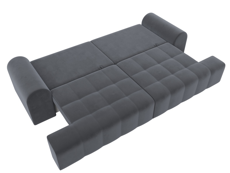 Диван прямой Лига-080, Велюр, SEVEN 17 серый