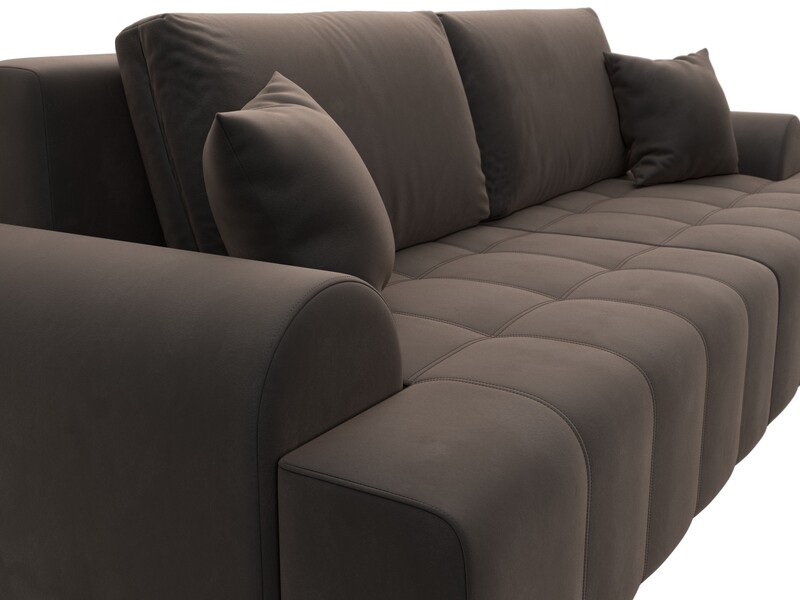 Диван прямой Лига-080, Велюр, SEVEN 727 коричневый