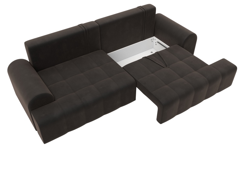 Диван прямой Лига-080, Велюр, SEVEN 727 коричневый