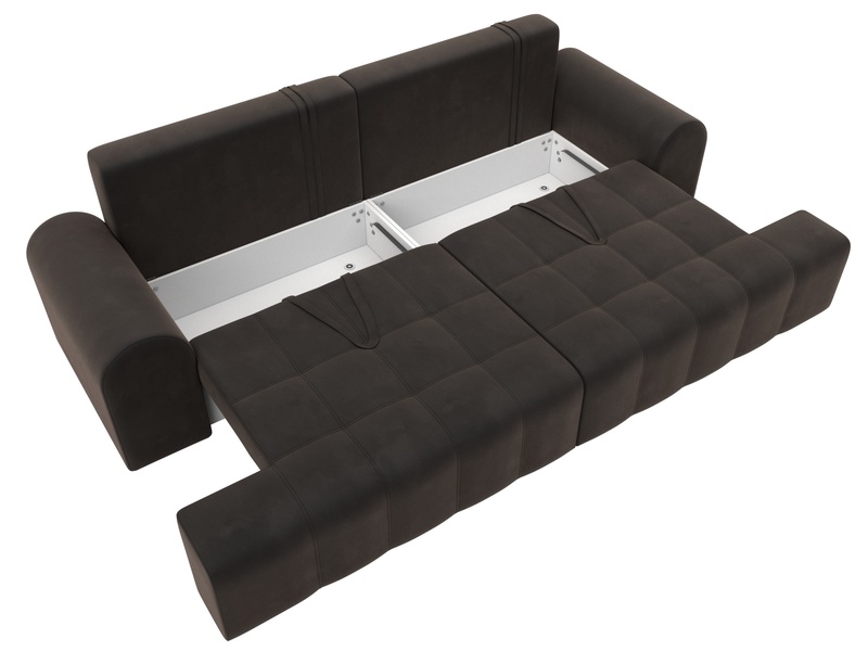 Диван прямой Лига-080, Велюр, SEVEN 727 коричневый