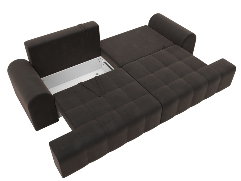 Диван прямой Лига-080, Велюр, SEVEN 727 коричневый