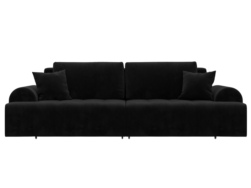 Диван прямой Лига-080, Велюр, SEVEN 35 черный