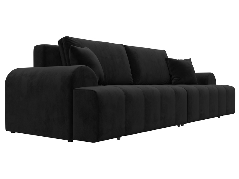 Диван прямой Лига-080, Велюр, SEVEN 35 черный