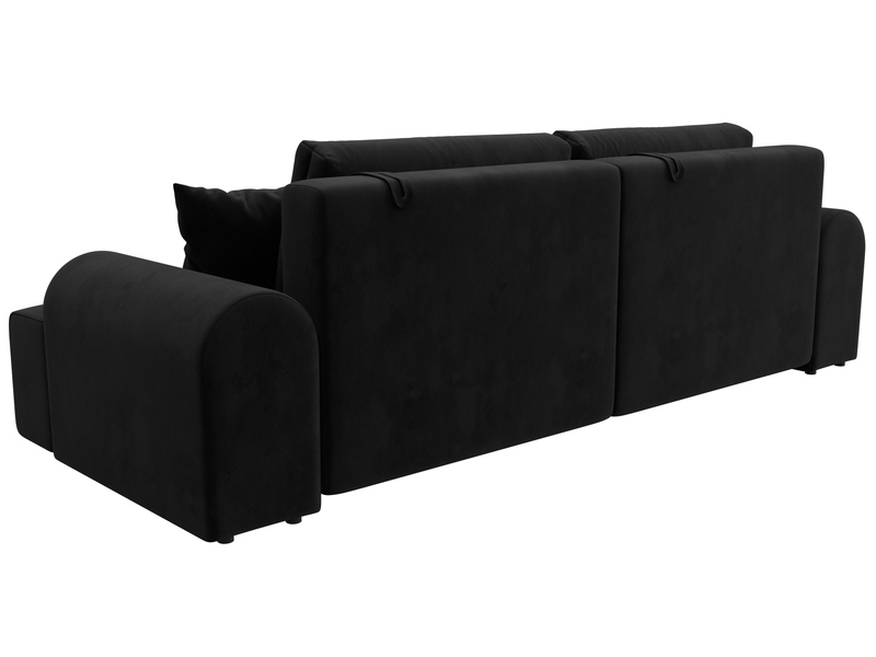 Диван прямой Лига-080, Велюр, SEVEN 35 черный