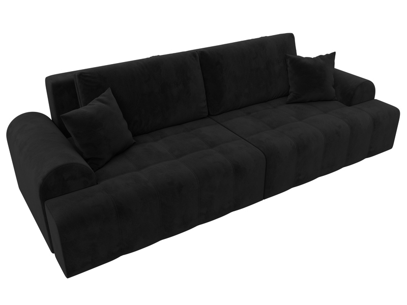 Диван прямой Лига-080, Велюр, SEVEN 35 черный