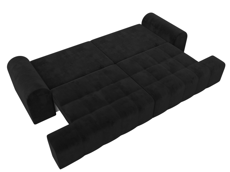 Диван прямой Лига-080, Велюр, SEVEN 35 черный