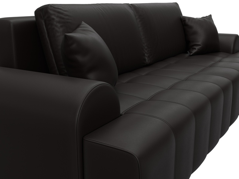 Диван прямой Лига-080, Экокожа, GRIFON 12 коричневый