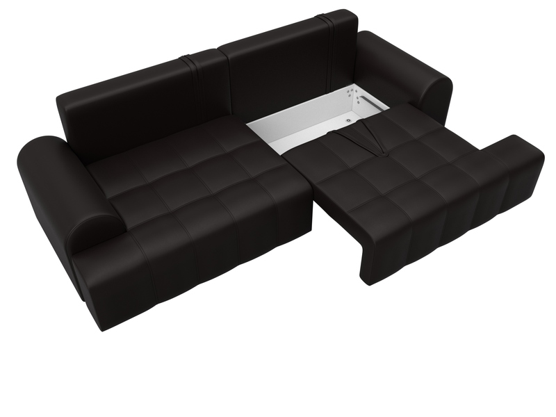 Диван прямой Лига-080, Экокожа, GRIFON 12 коричневый