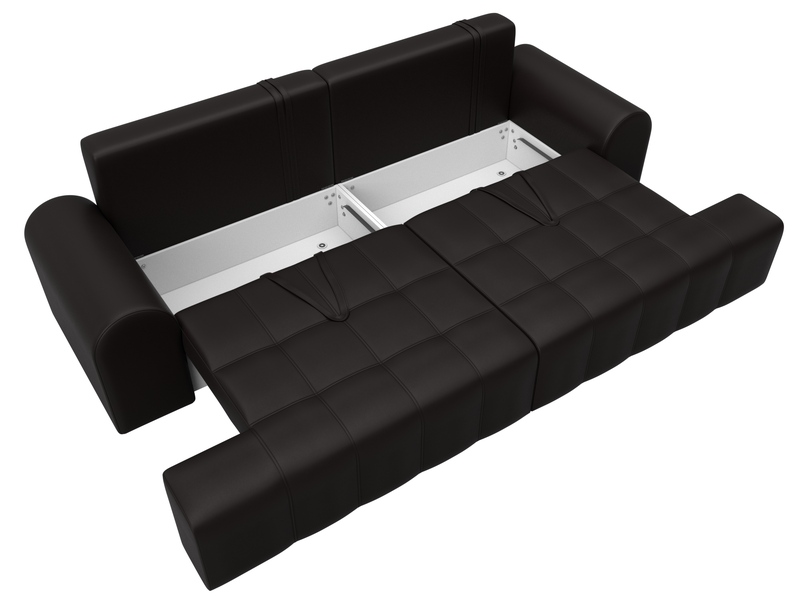 Диван прямой Лига-080, Экокожа, GRIFON 12 коричневый