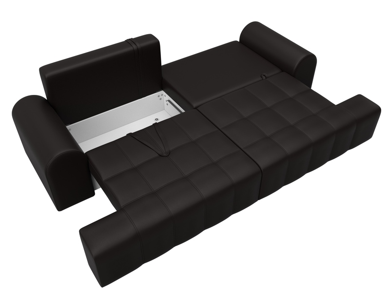 Диван прямой Лига-080, Экокожа, GRIFON 12 коричневый