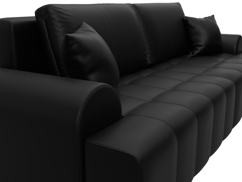 Диван прямой Лига-080, Экокожа, GRIFON 18 черный