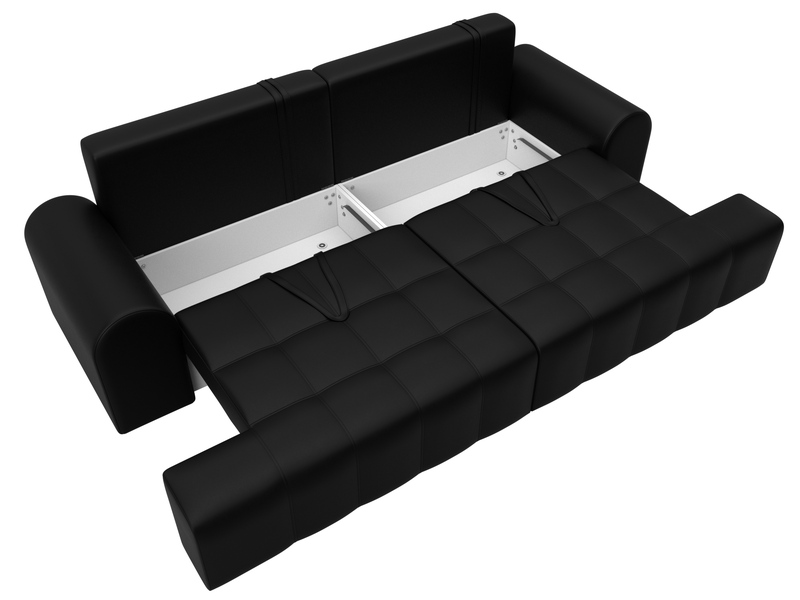 Диван прямой Лига-080, Экокожа, GRIFON 18 черный