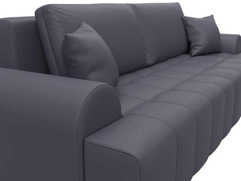 Диван прямой Лига-080, Экокожа, GRIFON 15 серый