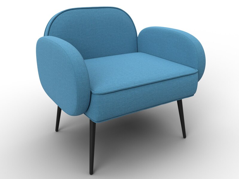 Кресло Лига-086, Рогожка, Амур 10 голубой