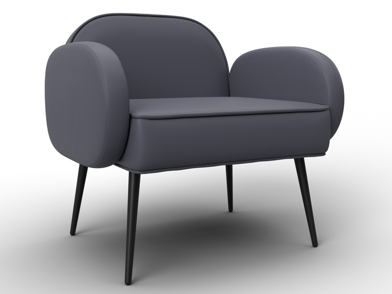 Кресло Лига-086, Экокожа, GRIFON 15 серый