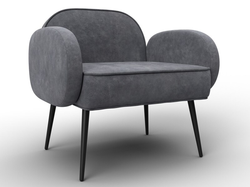 Кресло Лига-086, Велюр, BRUT 16 темно-серый