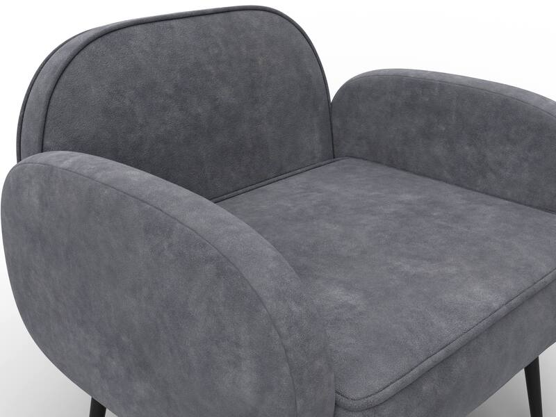 Кресло Лига-086, Велюр, BRUT 16 темно-серый