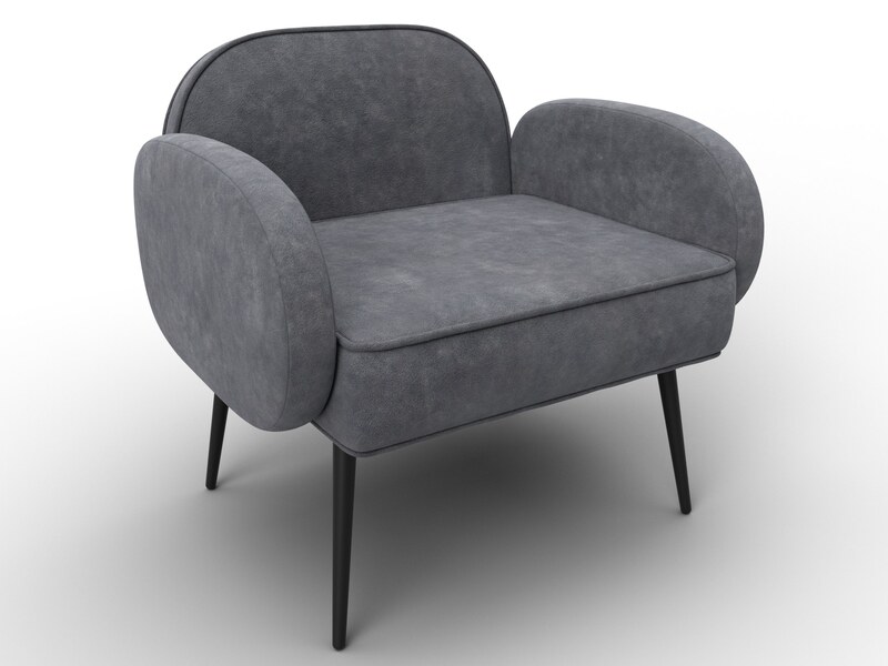 Кресло Лига-086, Велюр, BRUT 16 темно-серый