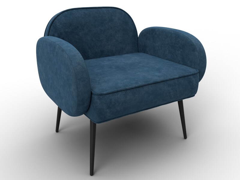 Кресло Лига-086, Велюр, BRUT 11 синий