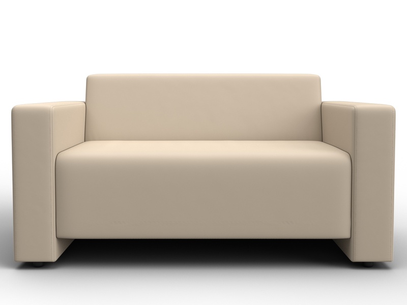 Диван прямой Лига-093, Экокожа, Бежевый
