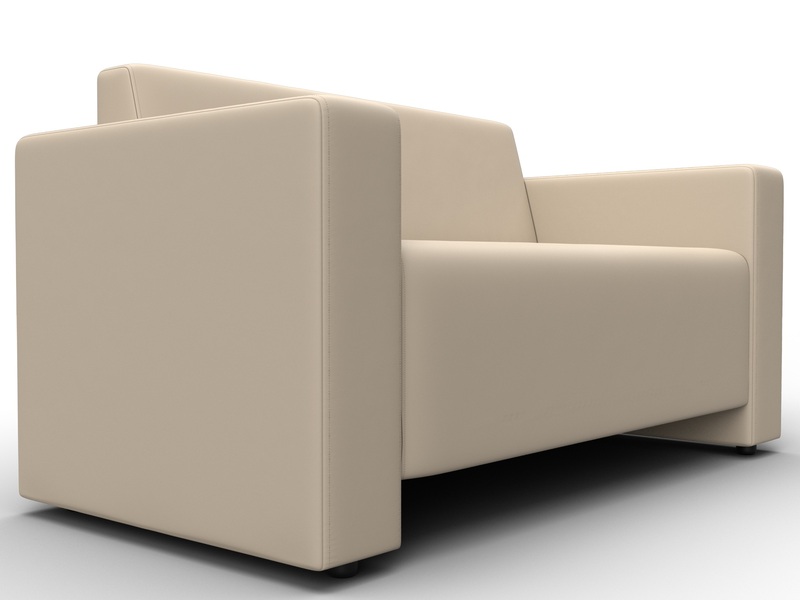 Диван прямой Лига-093, Экокожа, Бежевый