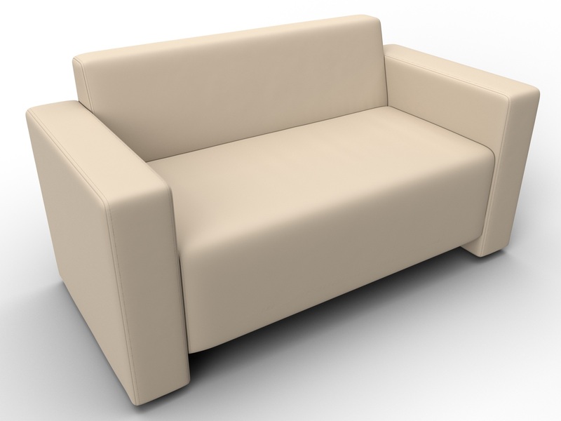 Диван прямой Лига-093, Экокожа, Бежевый