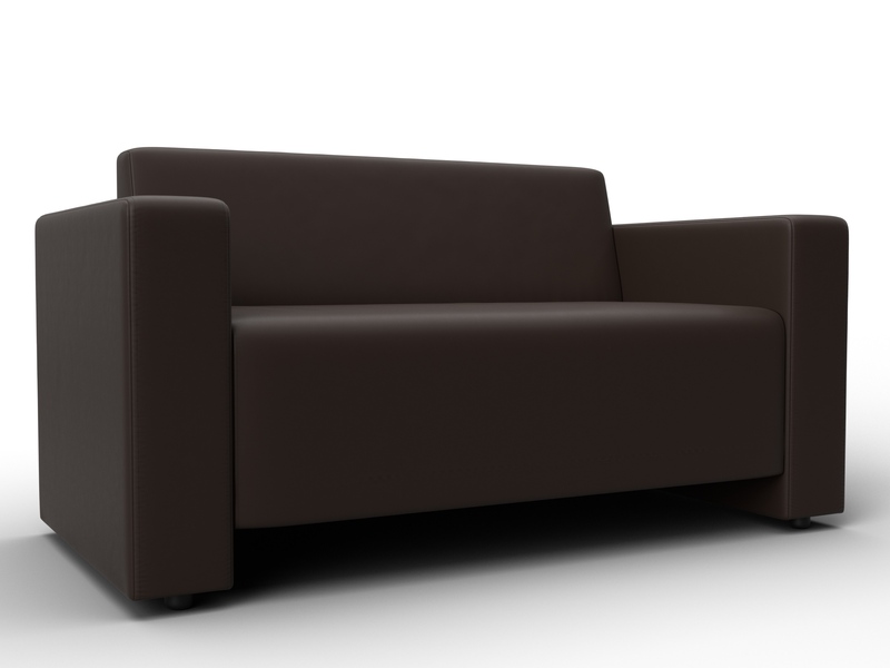Диван прямой Лига-093, Экокожа, Коричневый