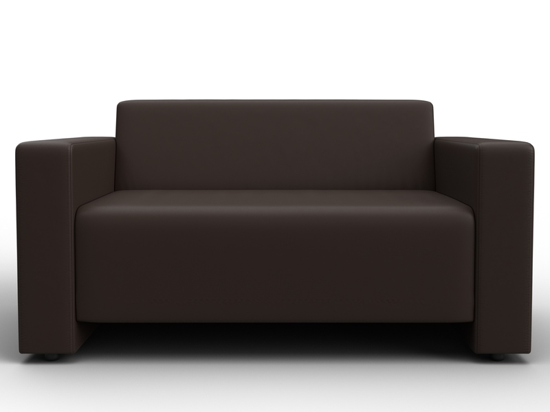 Диван прямой Лига-093, Экокожа, Коричневый