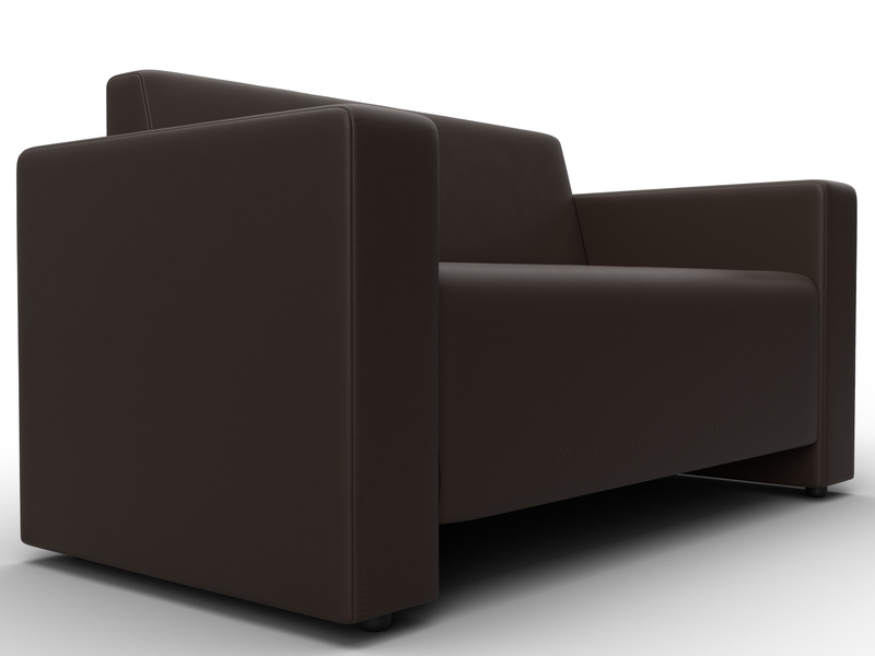 Диван прямой Лига-093, Экокожа, Коричневый