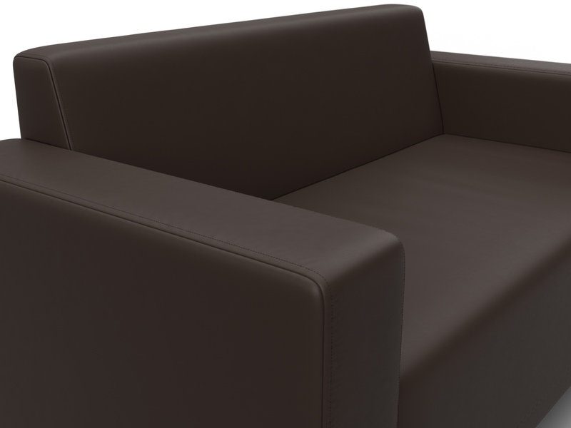 Диван прямой Лига-093, Экокожа, Коричневый