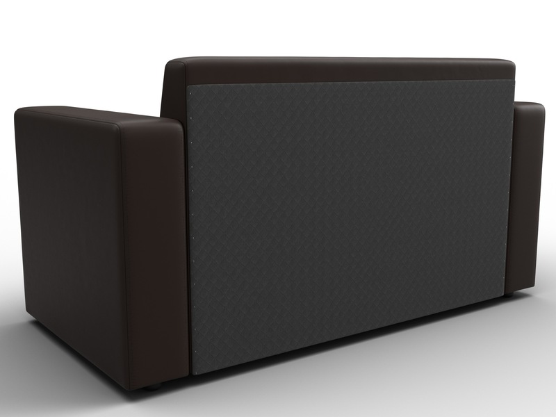 Диван прямой Лига-093, Экокожа, Коричневый
