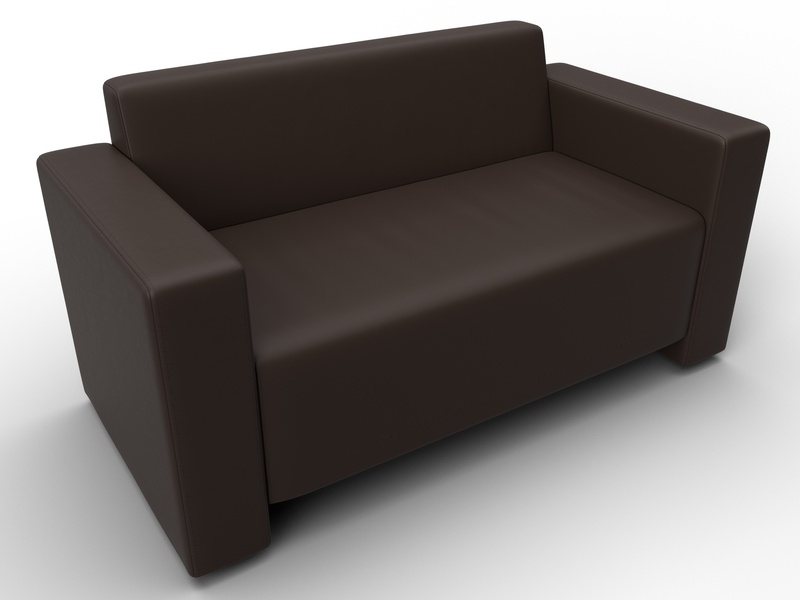 Диван прямой Лига-093, Экокожа, Коричневый