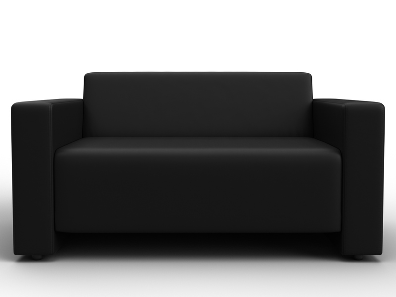 Диван прямой Лига-093, Экокожа, Черный