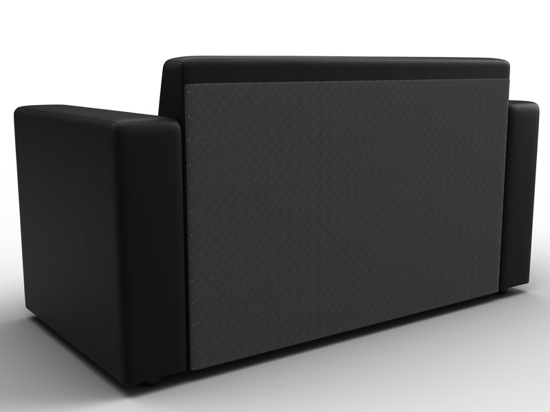 Диван прямой Лига-093, Экокожа, Черный