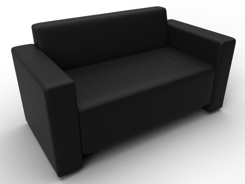 Диван прямой Лига-093, Экокожа, Черный