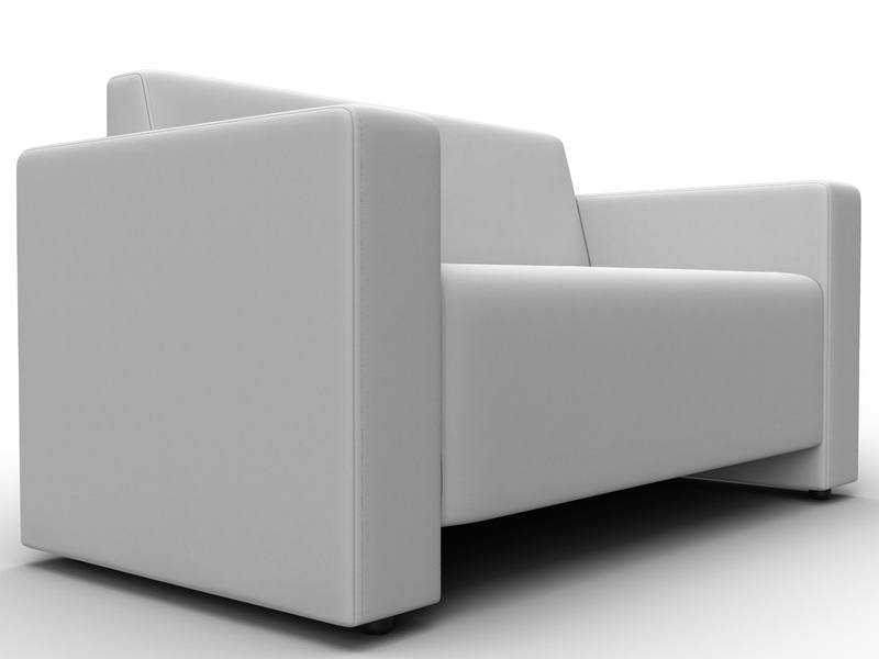 Диван прямой Лига-093, Экокожа, Белый