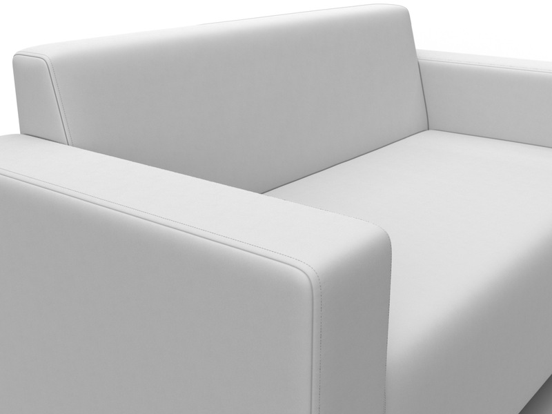 Диван прямой Лига-093, Экокожа, Белый