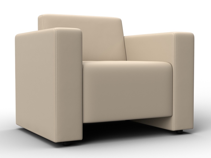 Кресло Лига-093, Экокожа, Бежевый