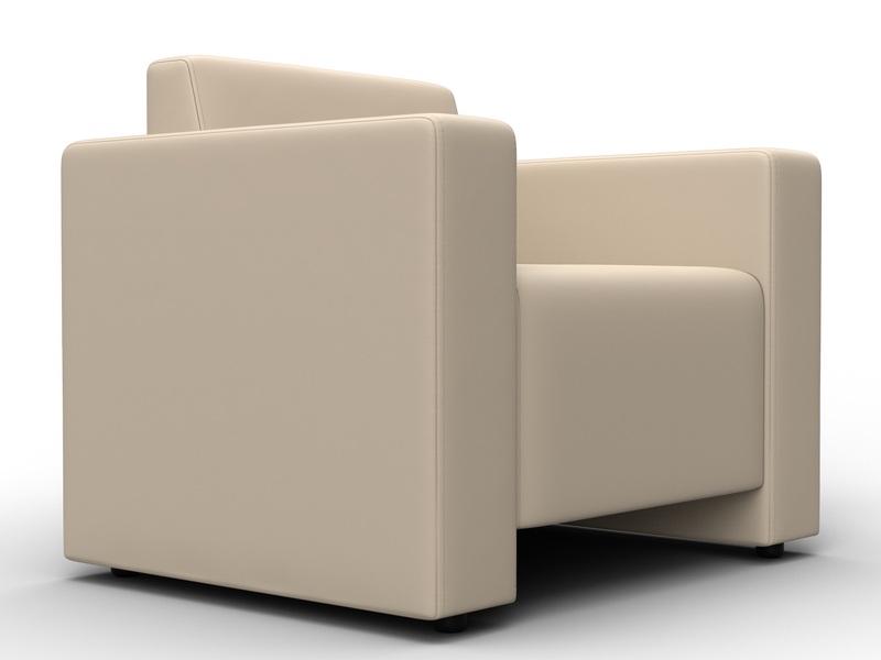 Кресло Лига-093, Экокожа, Бежевый