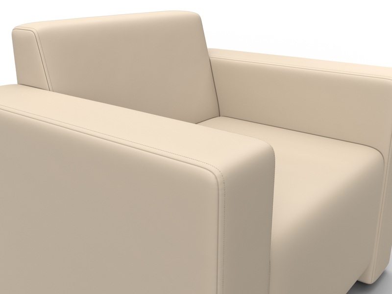 Кресло Лига-093, Экокожа, Бежевый