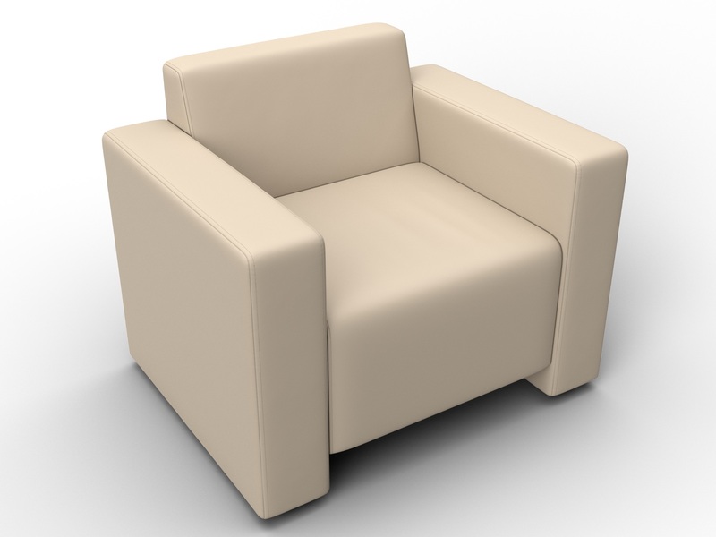 Кресло Лига-093, Экокожа, Бежевый