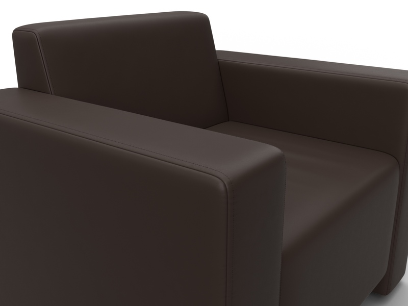 Кресло Лига-093, Экокожа, Коричневый