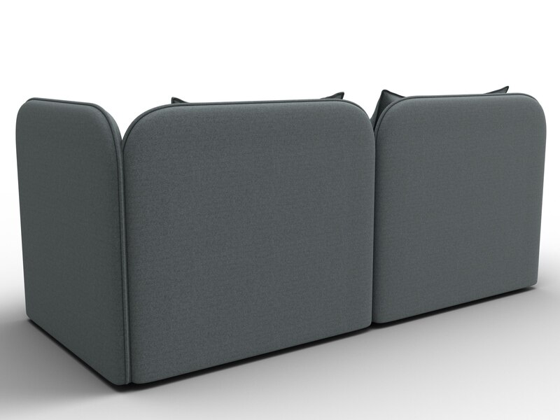 Тахта Лига-094 НПБ, Рогожка;Экокожа, Амур 07 серый;черный