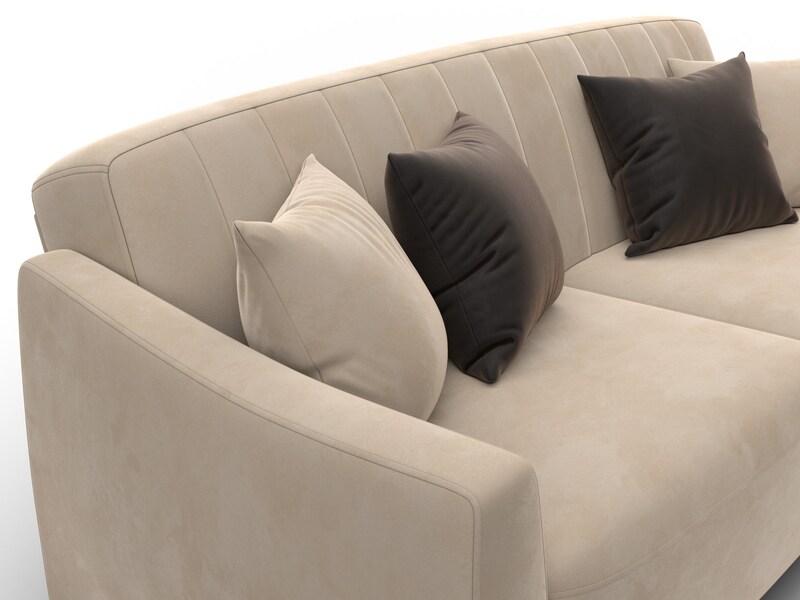 Диван-книжка Лига-095 НПБ, Велюр, SEVEN 729 бежевый