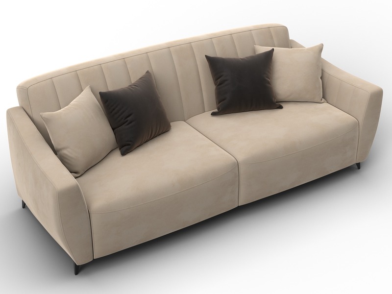 Диван-книжка Лига-095 НПБ, Велюр, SEVEN 729 бежевый