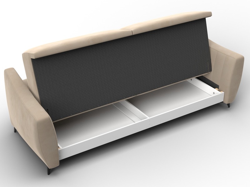 Диван-книжка Лига-095 НПБ, Велюр, SEVEN 729 бежевый